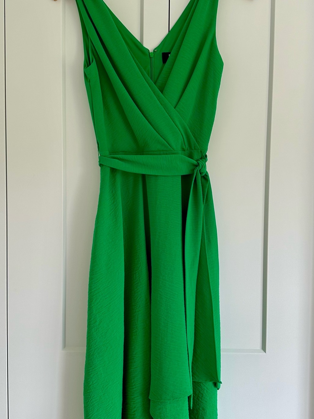 DKNY Green Midi Dress with Tie Waist